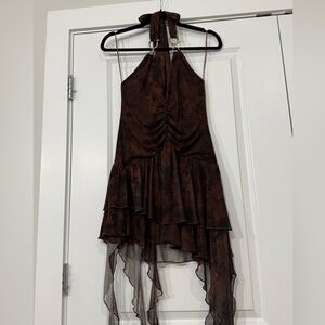 Urban Outfitters Brown Going Out Halter Top
